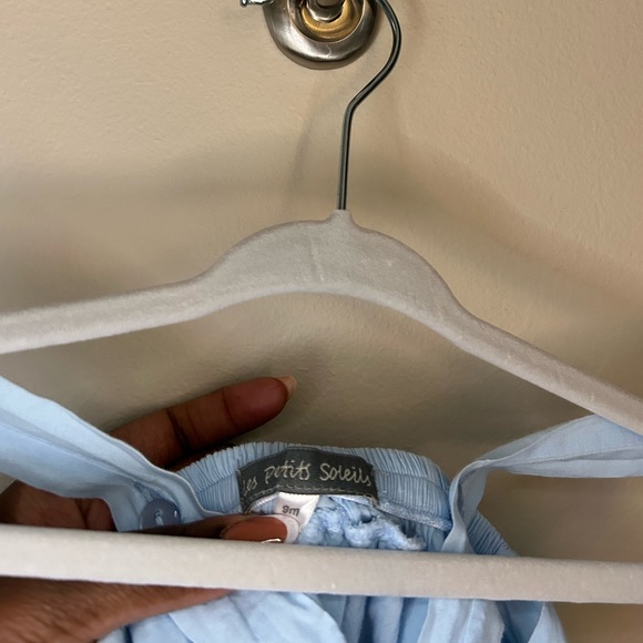 Fantaisie Kids Embroidered Blue Ruffle Bubble Dress 9 Months - Picture 8 of 8